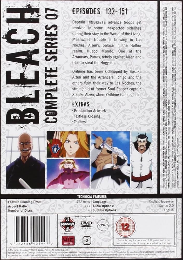 (未使用･未開封品)　ブリーチ / BLEACH シーズン7 (破面・出現篇 虚圏突入篇) コンプリート DVD-BOX (132-151話 472分) アニメ[DVD] [Import] 7z28pnb Amazon.co.jp: ブリーチ / BLEACH シーズン7 (破面・出現篇, 虚
